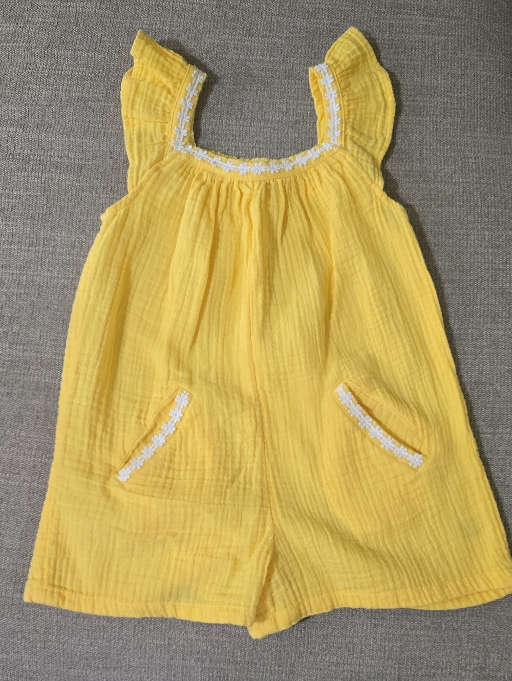 Crown & Ivy Girl's Yellow Ruffle Romper